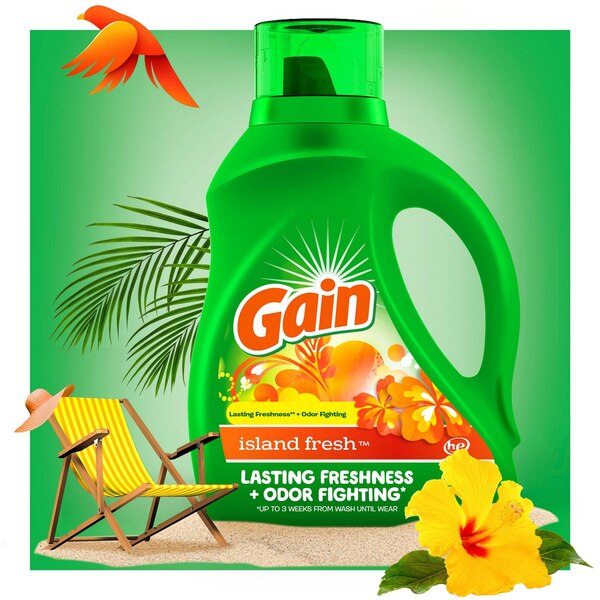 Gain Liquid Laundry Detergent, Island Fresh Scent, 88 oz