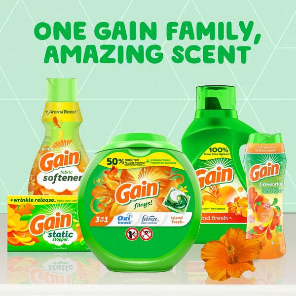 Gain Liquid Laundry Detergent, Island Fresh Scent, 88 oz