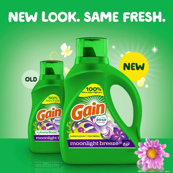 Gain + Aroma Boost Liquid Laundry Detergent, Moonlight Breeze Scent, 46 oz