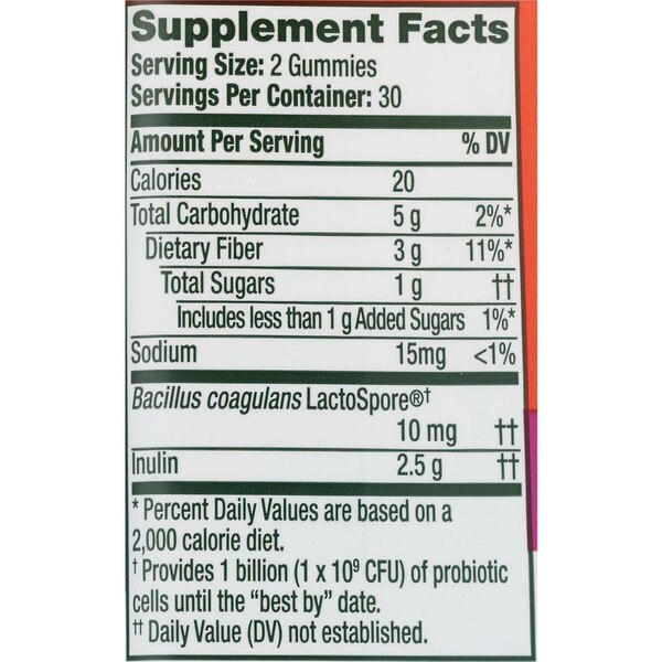 Align DualBiotic Prebiotic + Probiotic Digestive Health Gummies, Natural Fruit Flavors