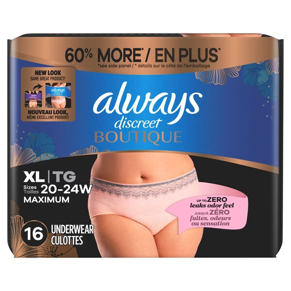 Always Discreet Boutique Incontinence and Postpartum Underwear for Women Maximum Protection