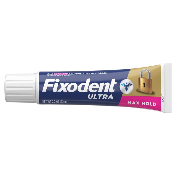 Fixodent Ultra Denture Adhesive Cream, Max Hold, 2.2 OZ, 2 CT