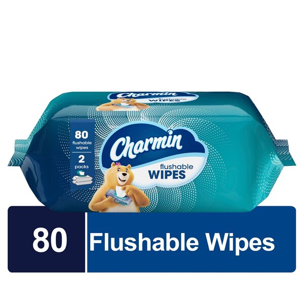 Charmin 2-Pack Flushable Wipes, 40 wipes per pack (80 total)