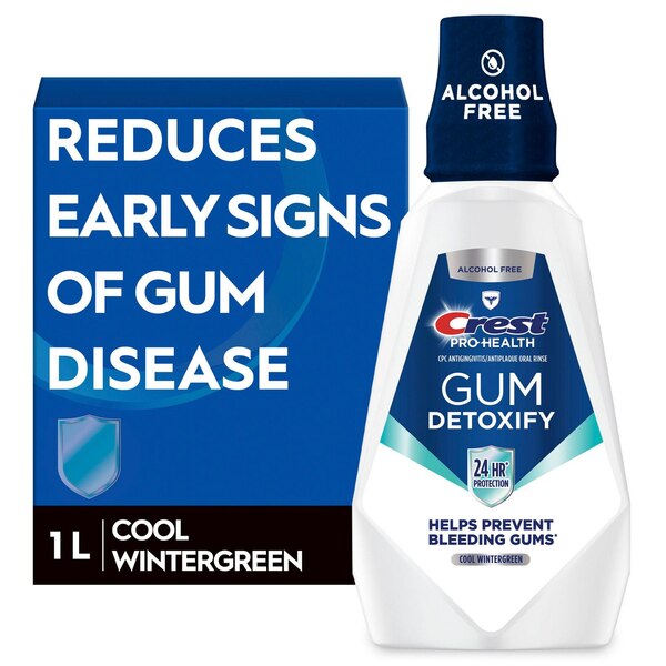 Crest Gum Care Mouthwash, Cool Wintergreen, 1L (33.8 fl oz)