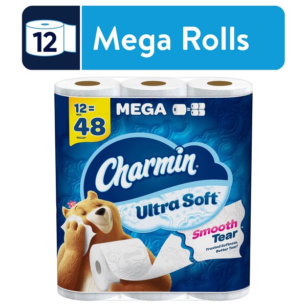 Charmin Ultra Soft Toilet Paper 12 Mega Rolls, 224 Sheets Per Roll