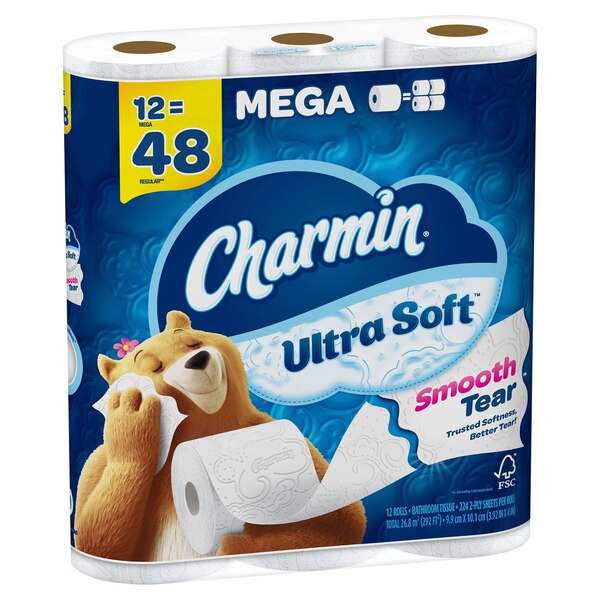 Charmin Ultra Soft Toilet Paper 12 Mega Rolls, 224 Sheets Per Roll