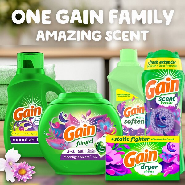 Gain Fireworks In-Wash Scent Booster Beads, Moonlight Breeze Scent, 6.5 oz