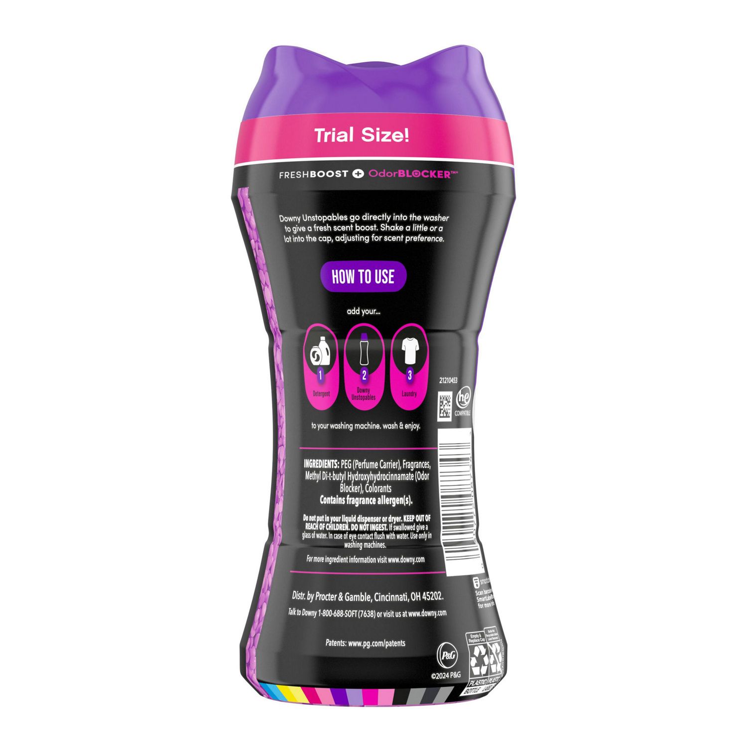 Downy Unstopables In-Wash Scent Booster Beads, Lush, 5 oz