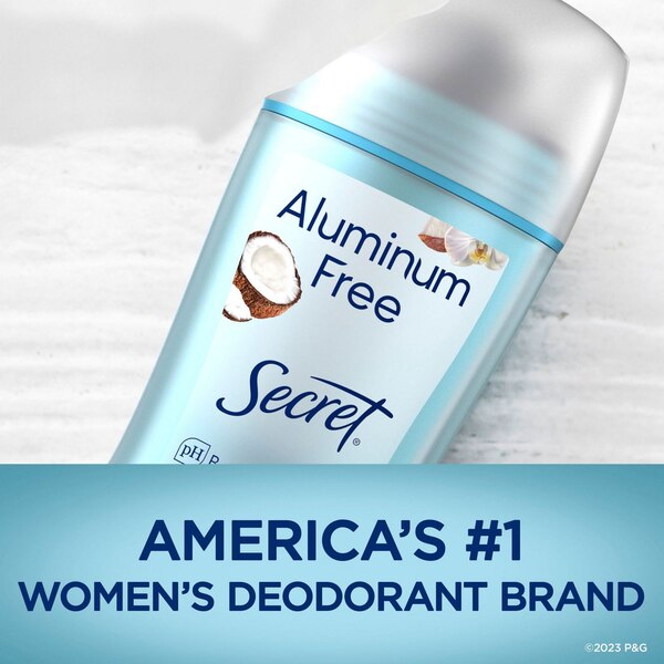 Secret 48-Hour Aluminum Free Deodorant Stick, Real Coconut, 2.4 OZ