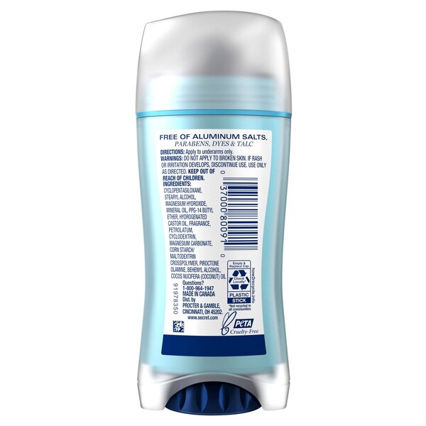 Secret 48-Hour Aluminum Free Deodorant Stick, Real Coconut, 2.4 OZ