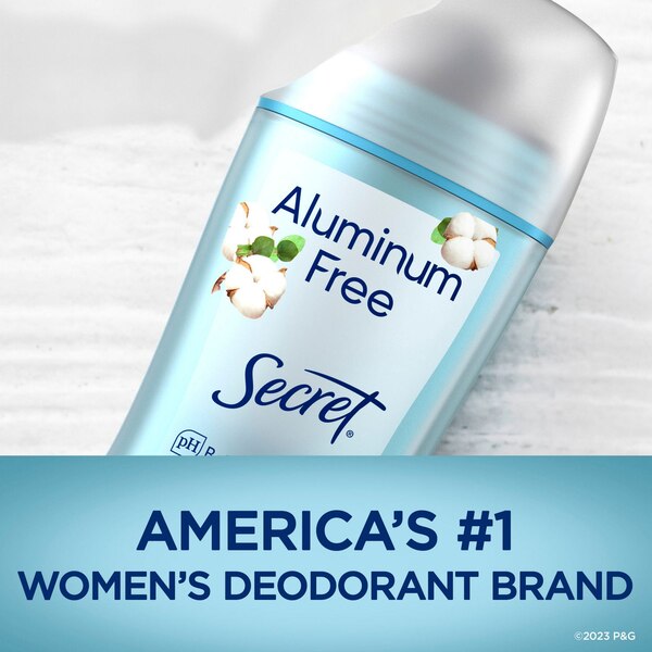 Secret 48-Hour Aluminum Free Deodorant Stick, Cotton, 2.4 OZ