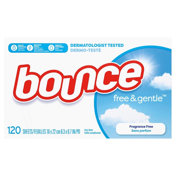 Bounce Free & Gentle Fabric Softener Dryer Sheets, 120 ct