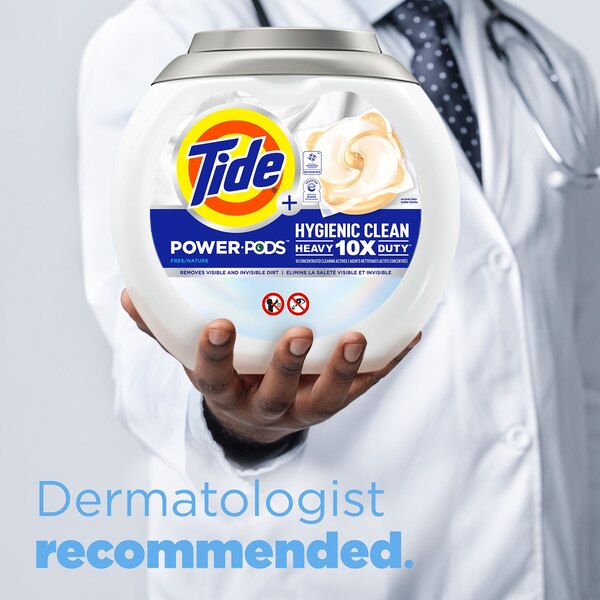 Tide + Power PODS Hygienic Clean Laundry Detergent Pacs, Free & Clear, 25 ct