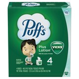 Puffs Plus Lotion with the Scent of Vick's Facial Tissues, 48 Tissues per Cube, 4 ct, thumbnail image