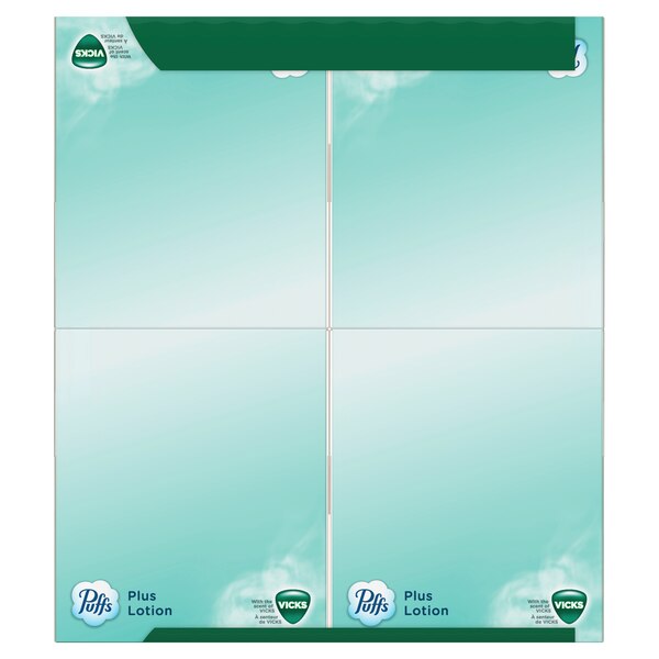 Puffs Plus Lotion with the Scent of Vick's Facial Tissues, 48 Tissues per Cube, 4 ct