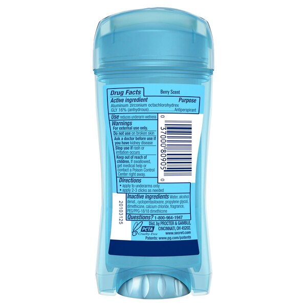Secret Clear Gel Deodorant, Refreshing Berry, 2.6 OZ