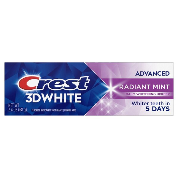 Crest 3D White Fluoride Anticavity Whitening Toothpaste, Advanced Radiant Mint, 2.7 Ounce
