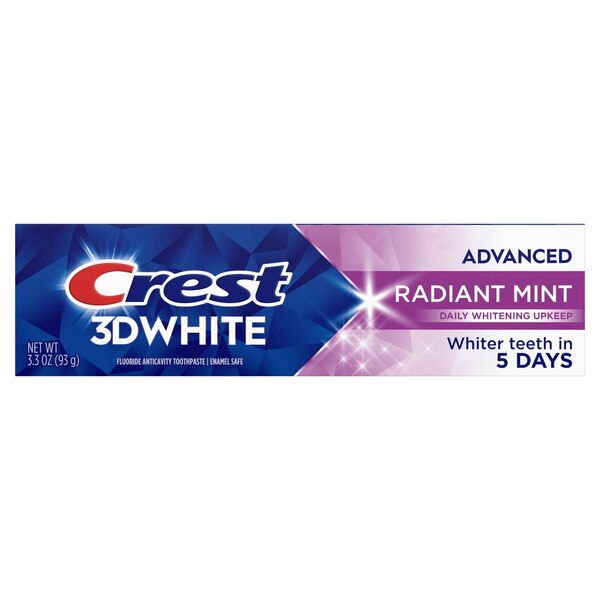 Crest 3D White Fluoride Anticavity Whitening Toothpaste, Advanced Radiant Mint