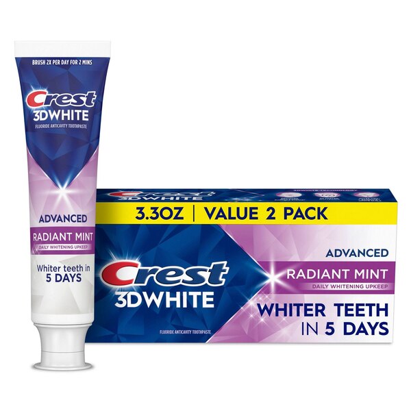 Crest 3D White Fluoride Anticavity Whitening Toothpaste, Advanced Radiant Mint
