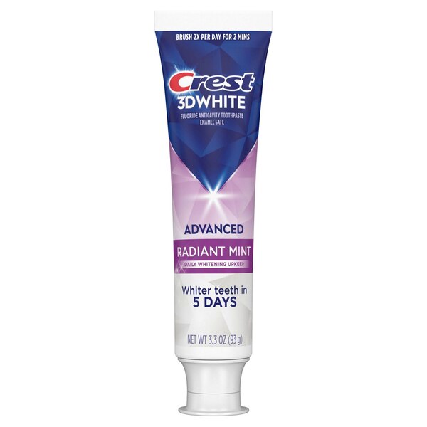 Crest 3D White Fluoride Anticavity Whitening Toothpaste, Advanced Radiant Mint