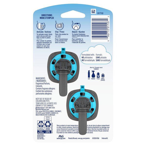 Febreze Auto Air Freshener Vent Clips, 2 CT
