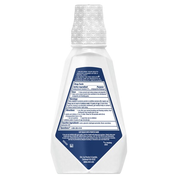 Crest Pro-Health Advanced Clinical CPC Antigingivitis/Antiplaque Oral Rinse, Alcohol-Free, Deep Clean Mint
