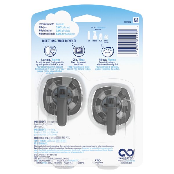 Febreze Auto Air Freshener Vent Clips, 2 CT