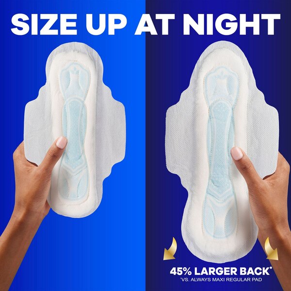 Always Size 4 Maxi Pads with Wings, Unscented, Overnight