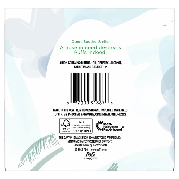 Puffs Plus Lotion Facial Tissue, 1 Cube, 48 Tissues Per Box