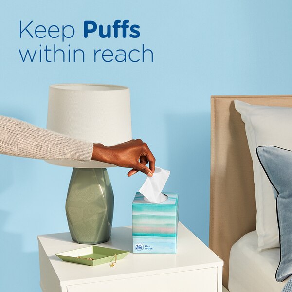 Puffs Plus Lotion Facial Tissue, 1 Cube, 48 Tissues Per Box