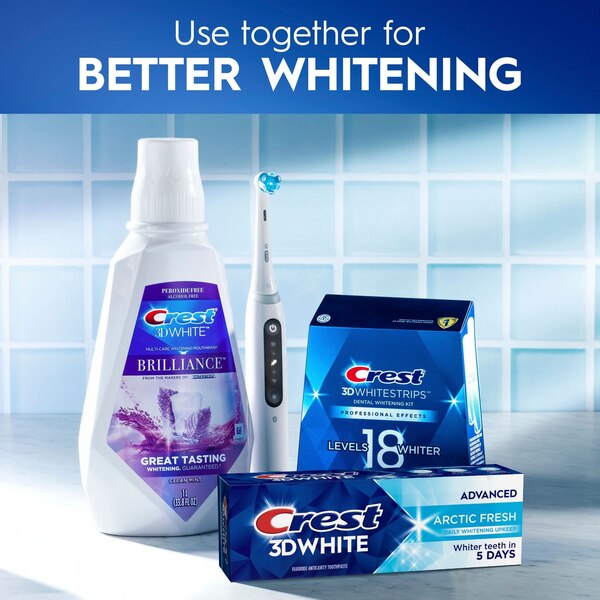 Crest 3D White Fluoride Anticavity Whitening Toothpaste, Advanced Artic Fresh