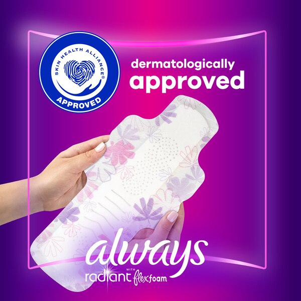 Always Radiant Size 4 Pads, Scented, Overnight