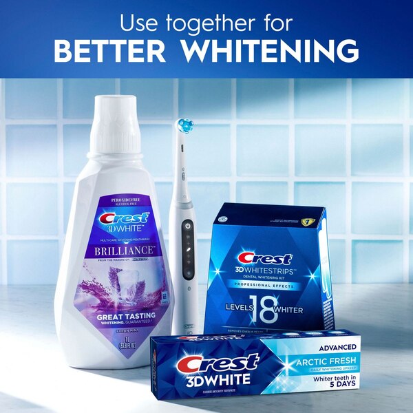 Crest 3D White Fluoride Anticavity Whitening Toothpaste, Advanced Artic Fresh