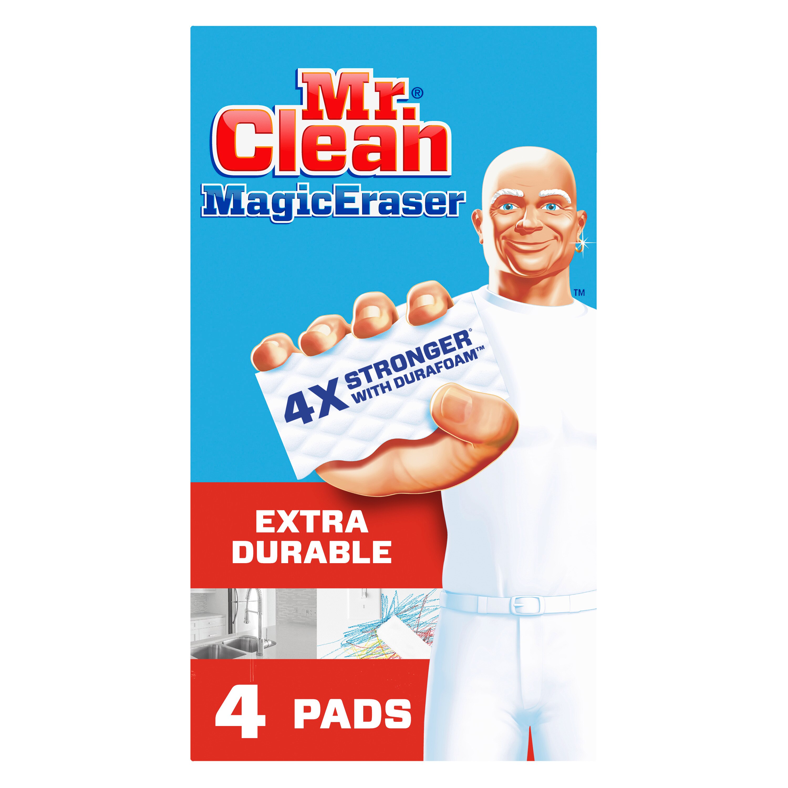 Mr. Clean Magic Eraser Extra Durable Cleaning Pads with Durafoam, 4 CT