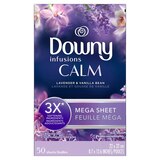 Downy Calm Infusions Fabric Softener Mega Dryer Sheets, Lavender & Vanilla Bean Scent, 50 ct, thumbnail image