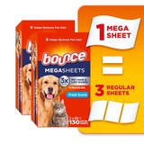 Bounce MegaSheets Pet Hair & Lint Guard Dryer Sheets, Fresh Scent, 130 ct, thumbnail image