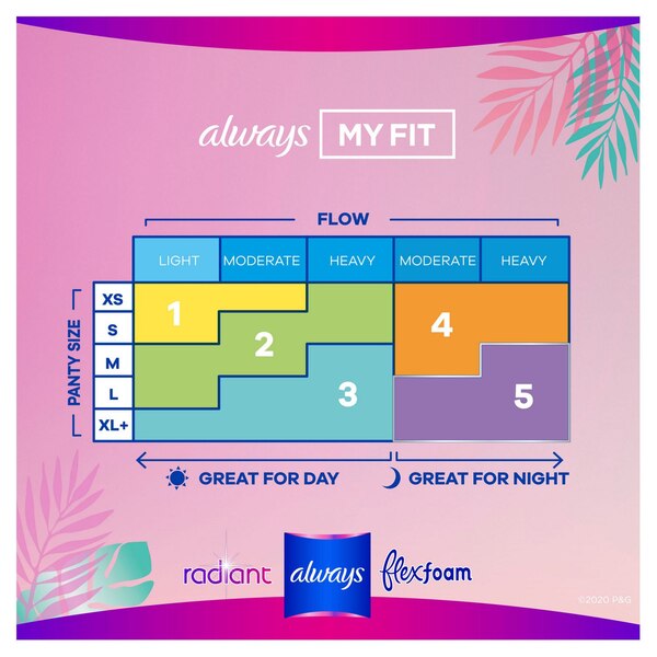 Always Radiant Teen Pads, Unscented, Regular