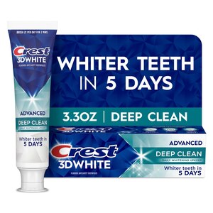Crest 3D White Deep Clean Fluoride Anticavity Toothpaste, 3.3 OZ