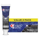Crest 3D White Advanced Charcoal Teeth Whitening Toothpaste, 3.3 OZ, 2 Pack, thumbnail image 1 of 9