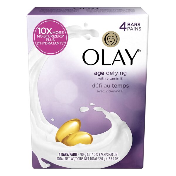 Olay Moisture Outlast Age Defying Beauty Bar With Vitamin B3 Complex, 3.17 OZ, 4 CT