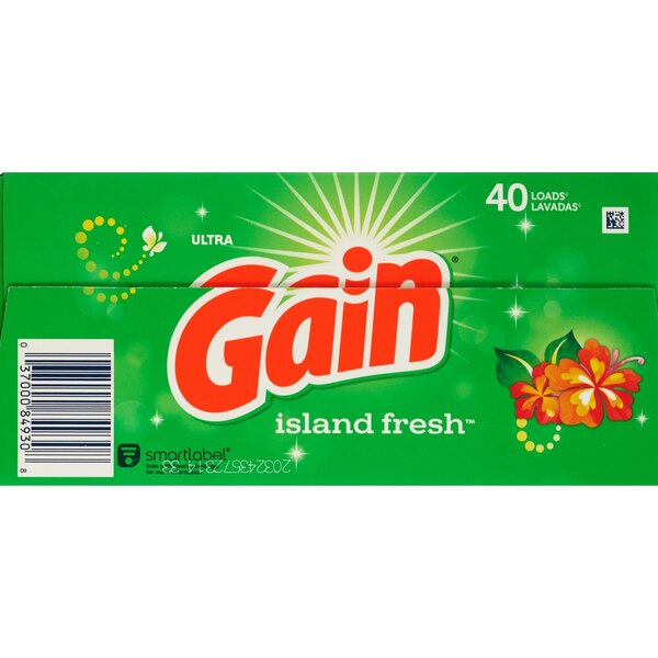 Gain Ultra Powder Laundry Detergent, Island Fresh, 45 OZ