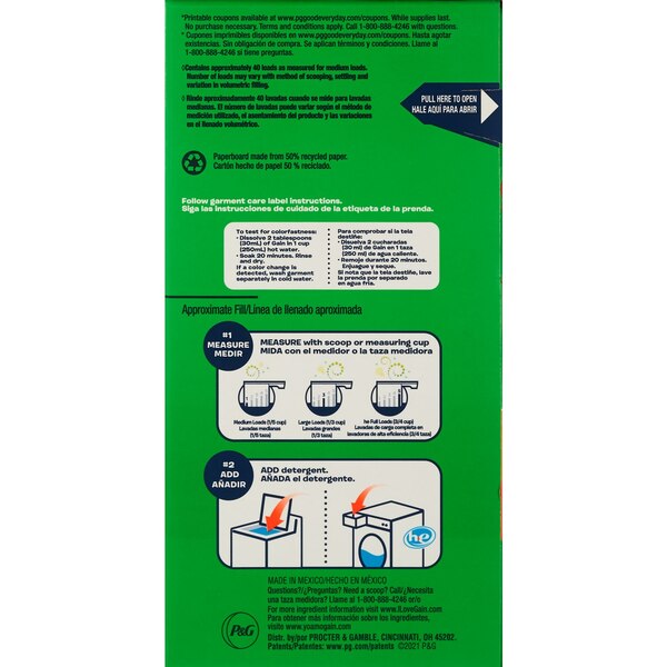 Gain Ultra Powder Laundry Detergent, Island Fresh, 45 OZ