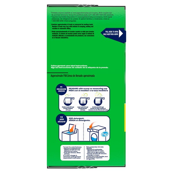 Gain Powder Laundry Detergent for Regular and HE Washers, Original Scent, 45 oz