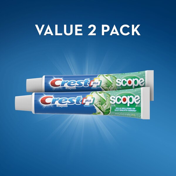 Crest Complete plus Scope Whitening Fluoride Toothpaste, Minty Fresh