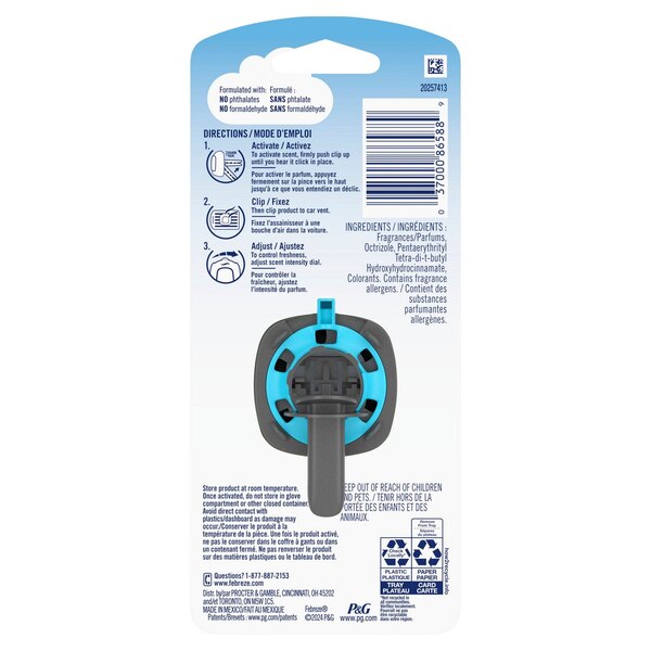 Febreze Car Air Freshener Vent Clip, Gain Scent