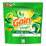 Gain Flings 3-in-1 Oxi Boost + Febreze Liquid Laundry Detergent Pacs,  Original Scent, 16 ct, thumbnail image