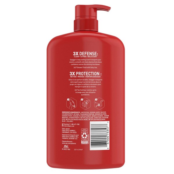 Old Spice Red Zone Swagger Scent Body Wash for Men, 30 OZ