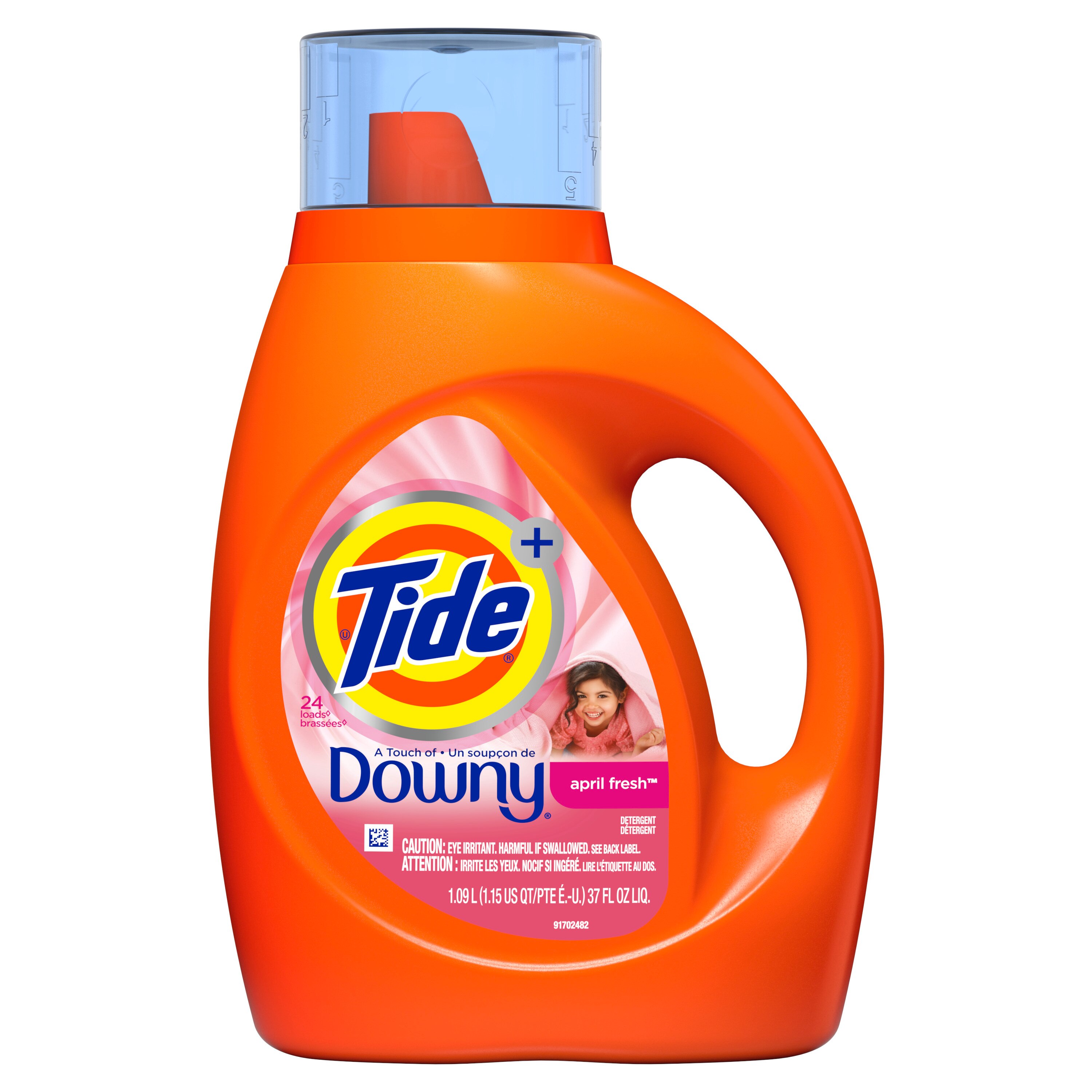 Tide Plus Downy - Jabón líquido para la ropa, fragancia April Fresh, 37 oz