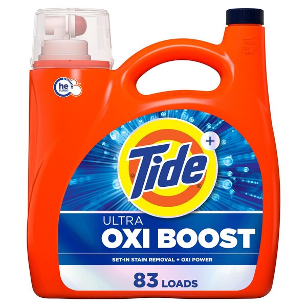 Tide+ Ultra Oxi Boost Liquid Laundry Detergent, 117 oz