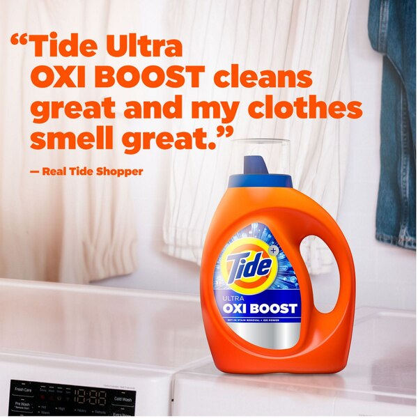 Tide+ Ultra Oxi Boost Liquid Laundry Detergent, 117 oz